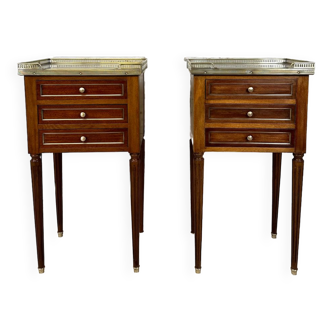 Pair of Louis XVI style bedside tables