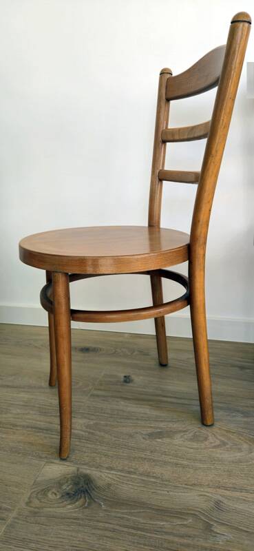 Set of 4 Baumann bistro chairs – model “Le Marais” – light wood
