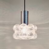 Mid-century bubble glass & chrome suspension by Helena Tynell for Limburg Germany 1960s