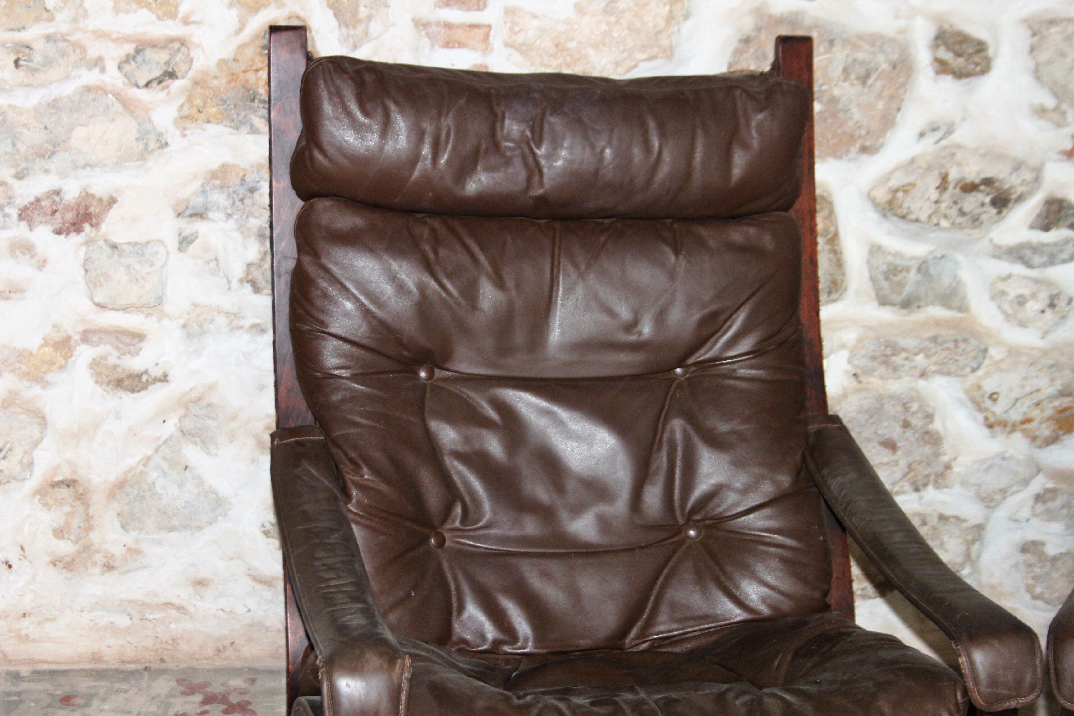 Pair of scandinavian armchairs by Ingmar Relling 60/70