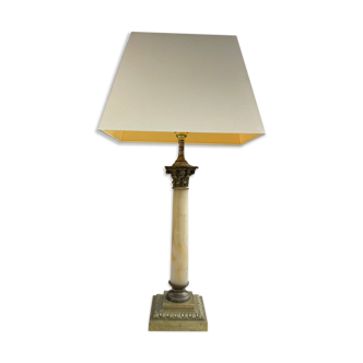 Lampe colonne corinthienne bronze et marbre