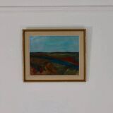 Original mid-century Swedish oil on panel – “Bold Landscape”