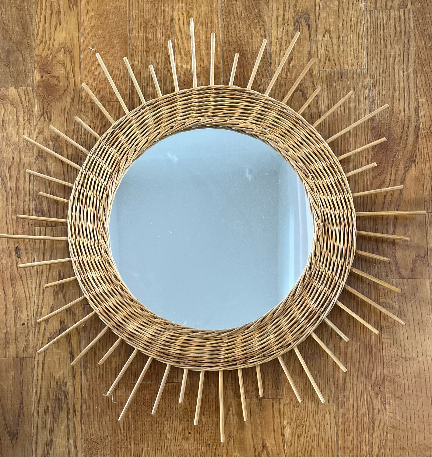 Rattan sun mirror
