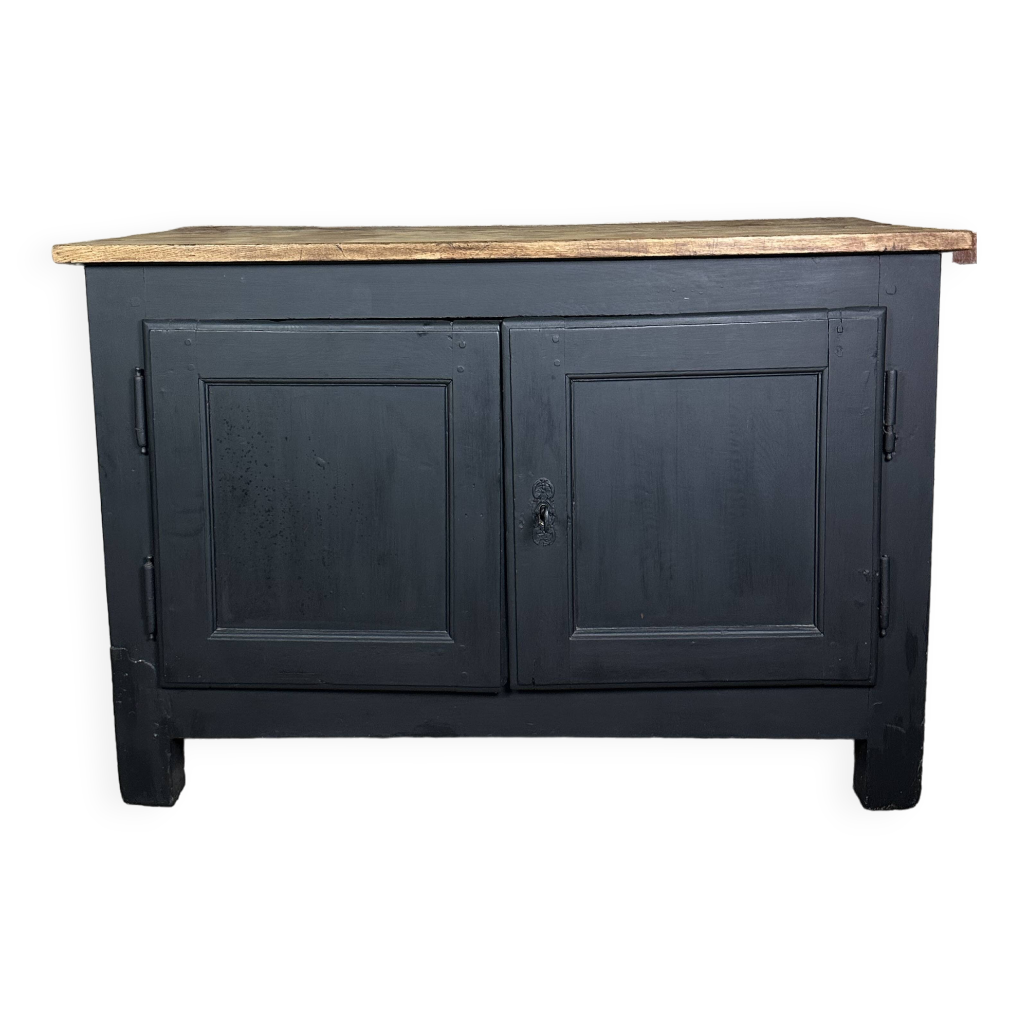 18th century raw and black oak sideboard