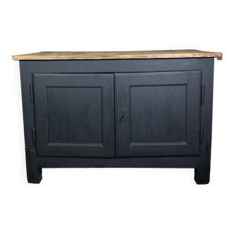 18th century raw and black oak sideboard