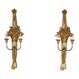 Pair of Louis XVI gilded wall sconces