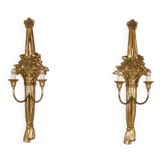 Pair of Louis XVI gilded wall sconces