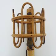 Rattan bamboo lantern wall light. 1950s-1960s