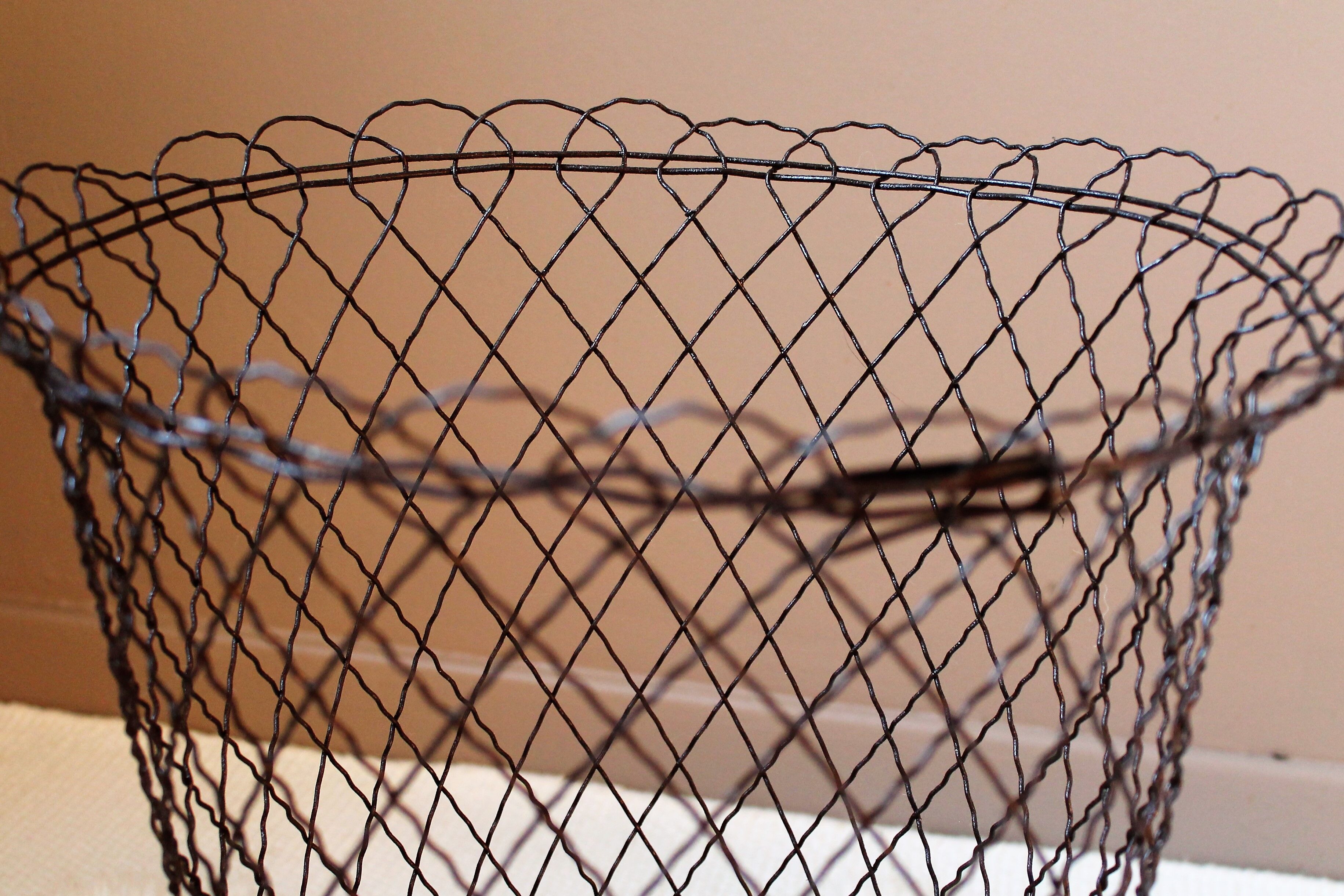 Vintage wire paper basket