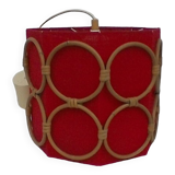 Suspension in fabric and rattan, vintage.