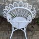Fauteuil et chaise Peacock en rotin blanc, 1970