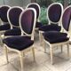 Set of 6 Louis XVI style chairs in patinated wood