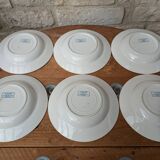 Set of 6 old Sarreguemines Digoin soup plates, Lucie model