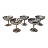 5 vintage stainless steel sorbet cups