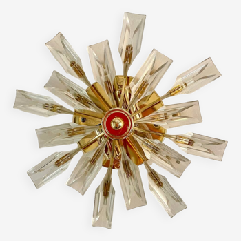 Venini crystal star wall light gold structure