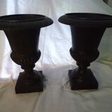 Pair gardener vases medici style cast iron xixth establishment emile pêchenard