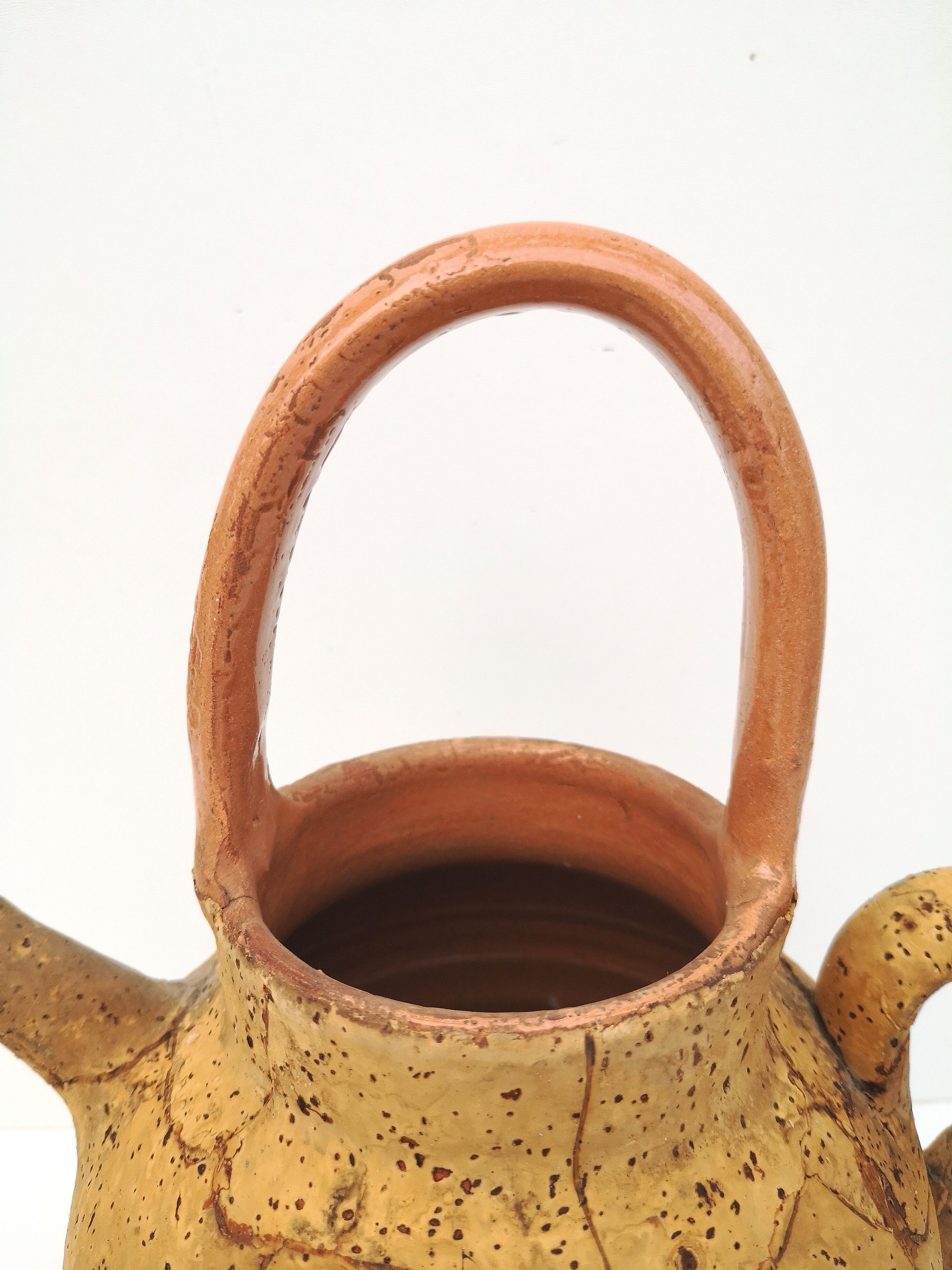 Gargoulette, terracotta jug and cork