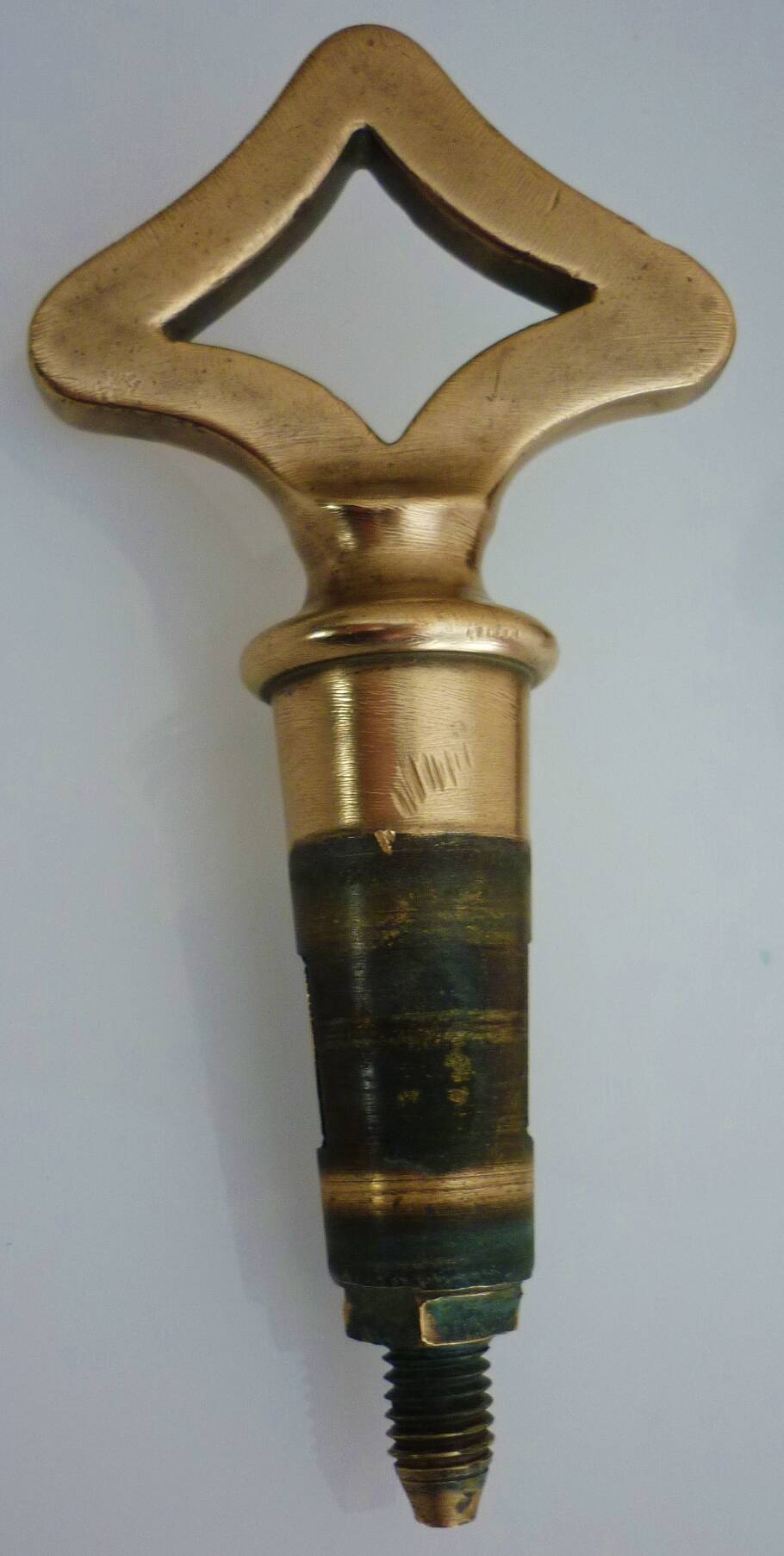 Old fountain tap for garden in brass, 4 parts