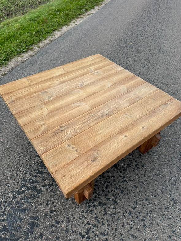 Chunky pine coffee table