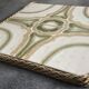 Ceramic tile trivet with vintage pattern woven wicker outline