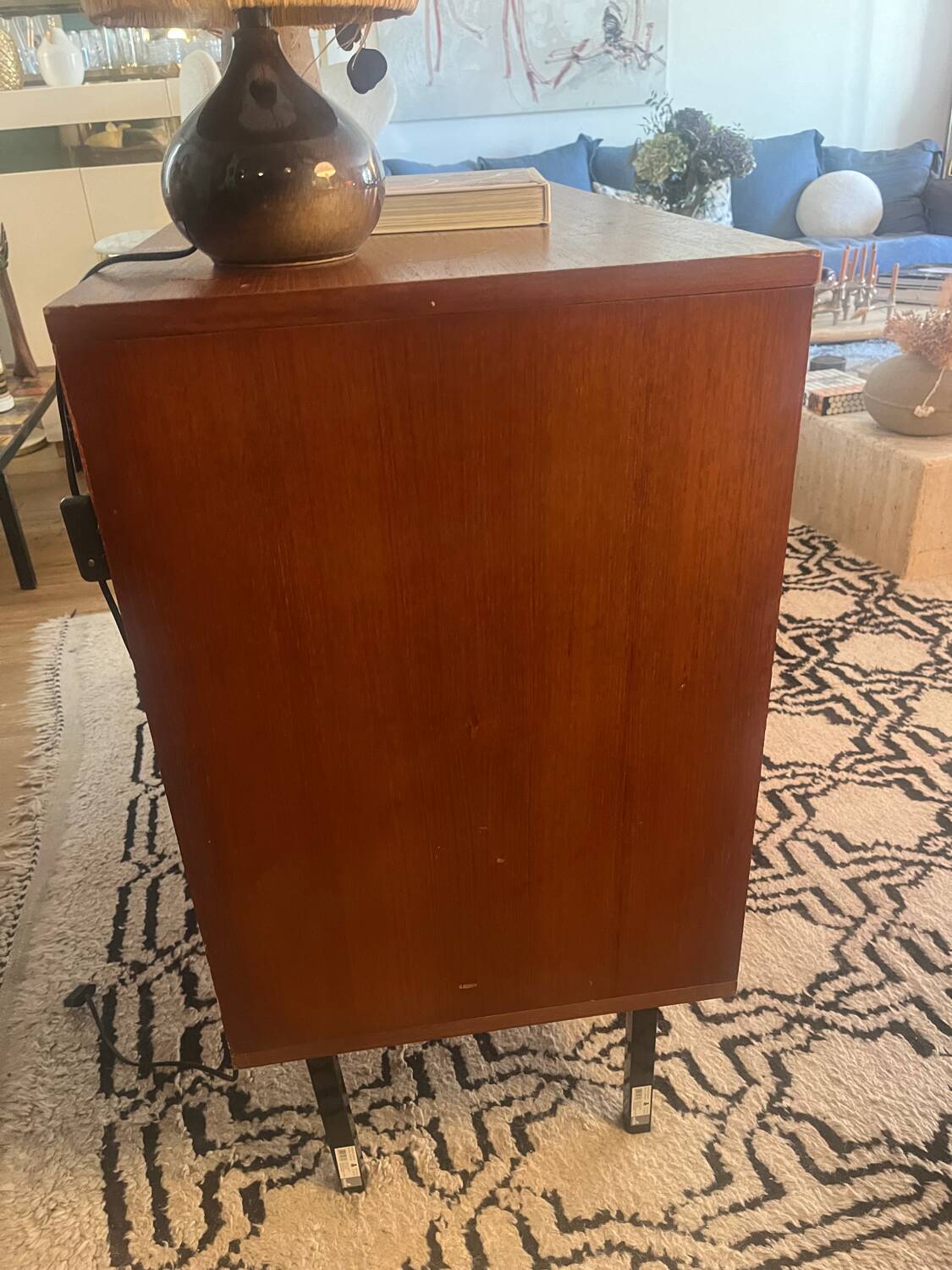 Scandinavian teak furniture with 2 doors