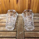Pair of vintage cut crystal vase #a530