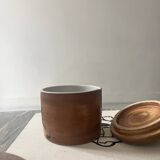 Box pot from La Colombe Pottery in Vallauris style glazed stoneware ceramic