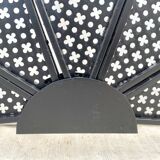 Vintage 1950s fireplace screen, fan shape.