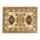 1970s Vintage Turkish Hand-Knotted Wool Cotton Yellow Area Rug 131x177