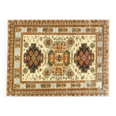 Tapis de sol vintage turc en laine et coton noué à la main des années 1970, 131x177.