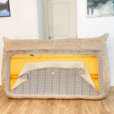 Togo sofa 3 places by Michel Ducaroy in beige velvet