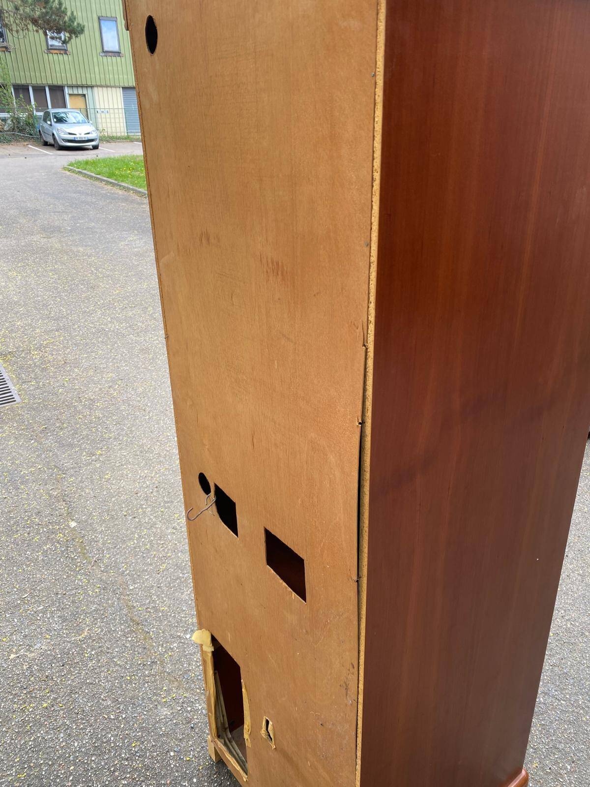 Louis Philippe wardrobe with a solid wood door.