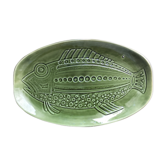 Vintage Longchamp green fish dish