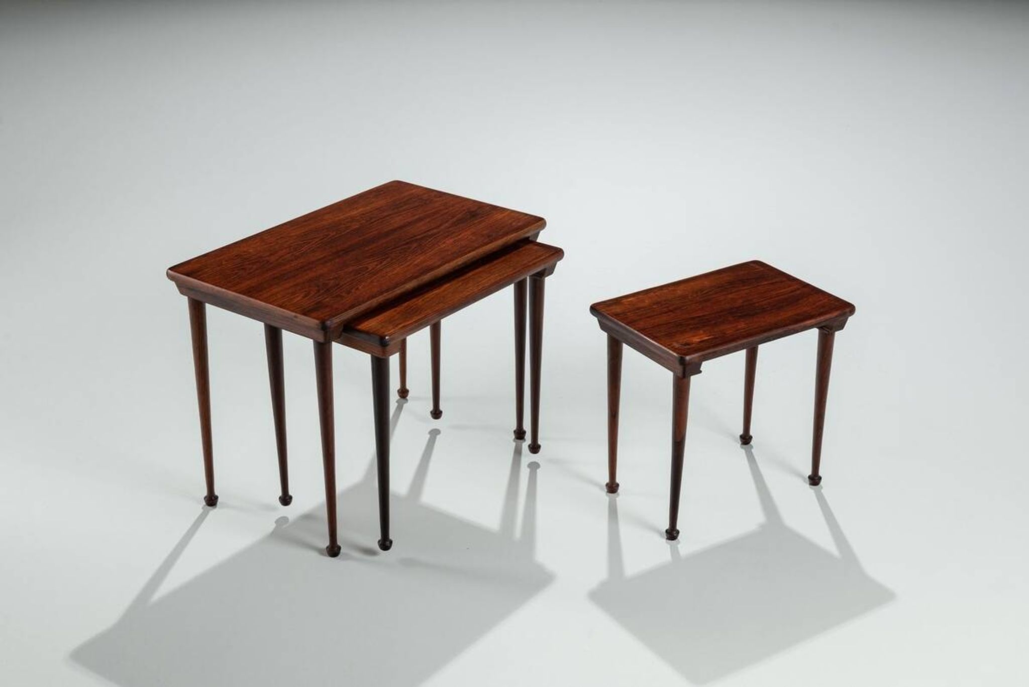 Set of 3 Danish nesting tables in rosewood Denmark 1960