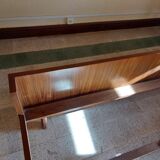 Scandinavian bed in rosewood with built-in bedside