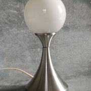 Brushed stainless steel and glass lamp from the 70s