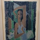Fabian Lundqvist  (1913-1989), Swedish modern lithograph, 1958,  Framed