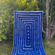 Klein blue and white Moroccan Berber rug