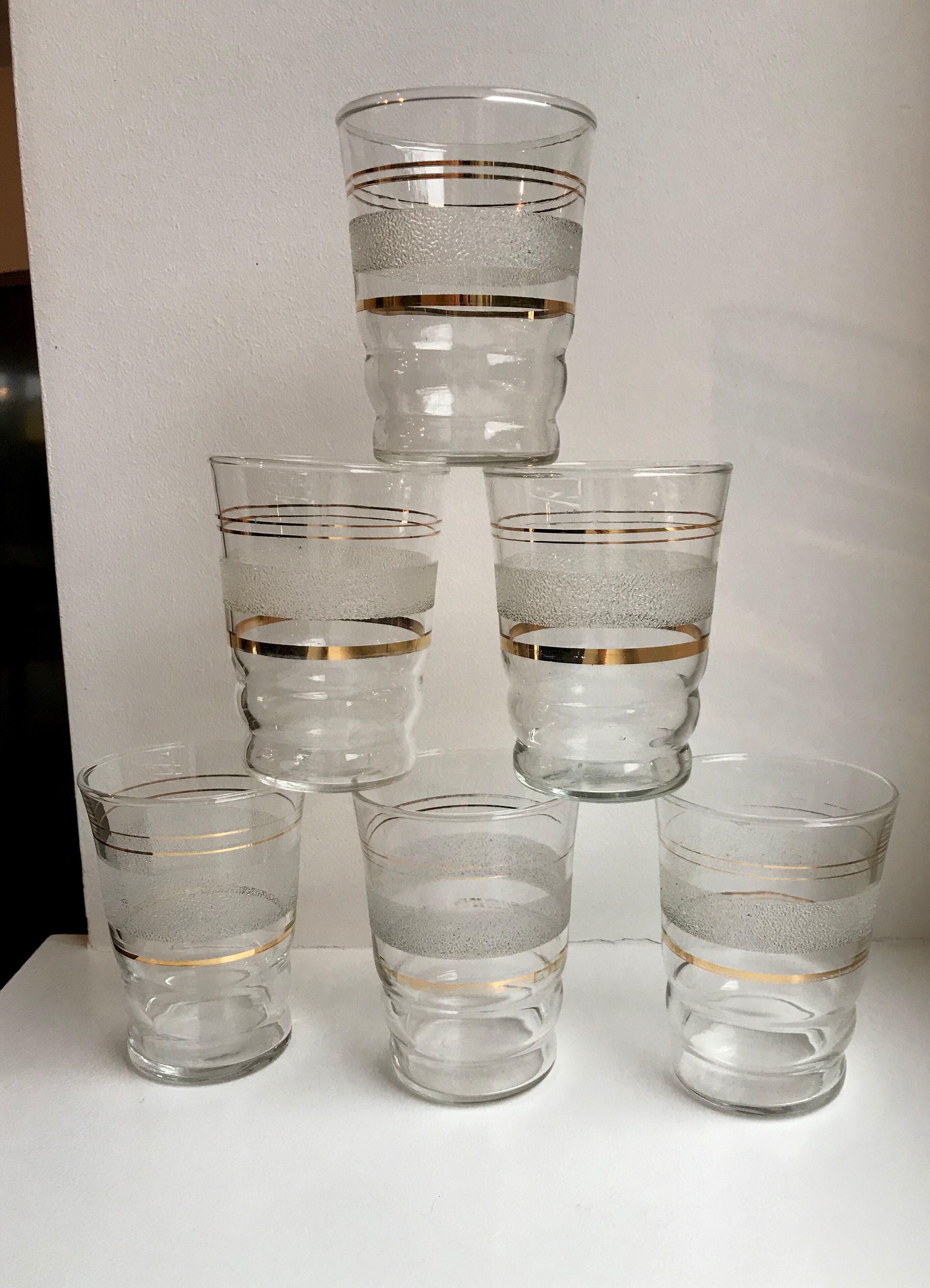 Set of 6 50s granite water glasses