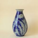 Vase en grès d'Alsace Betschdorf - Potterie Schmitter - Gris et Bleu Cobalt