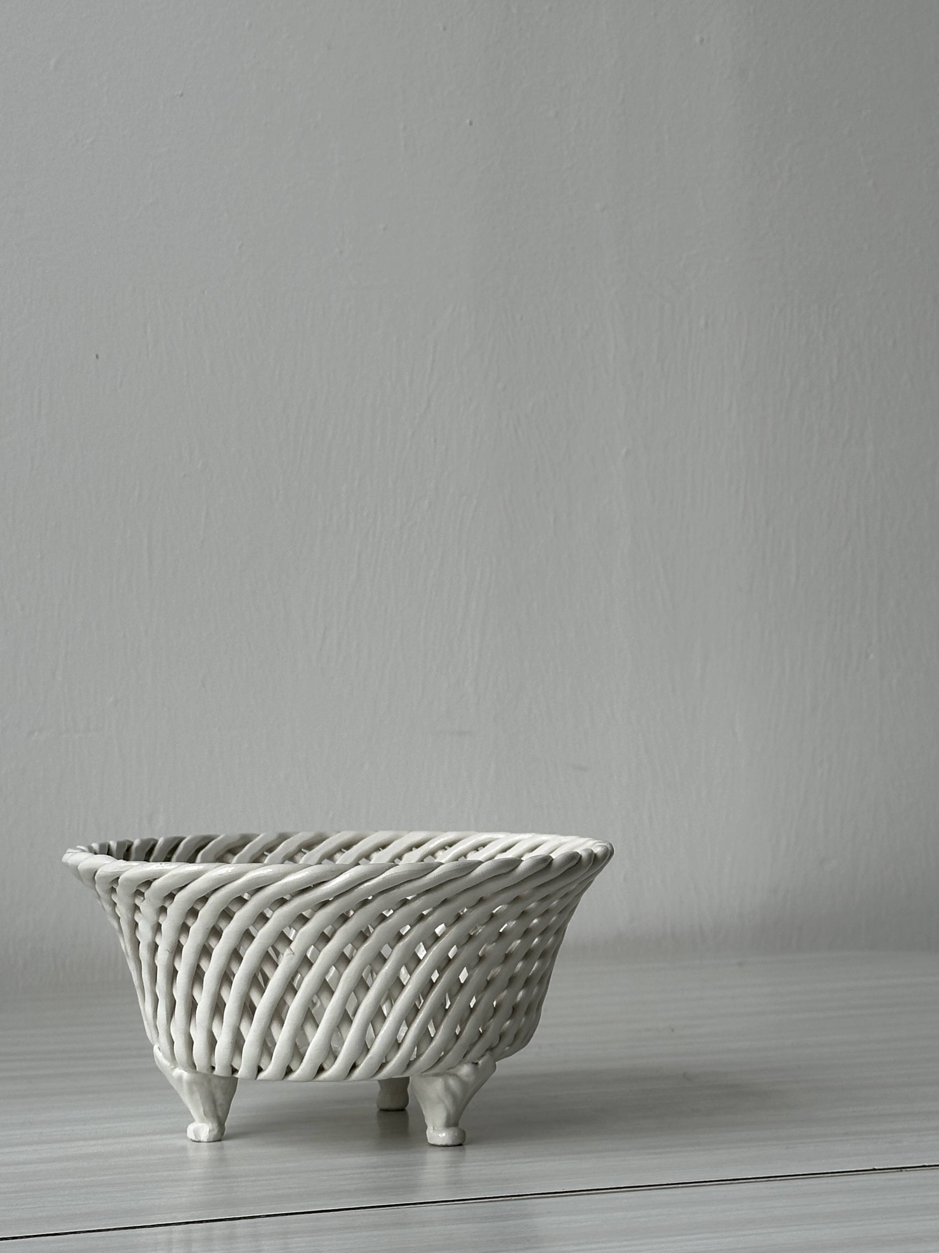 Bowl - braided salad bowl in French ceramic