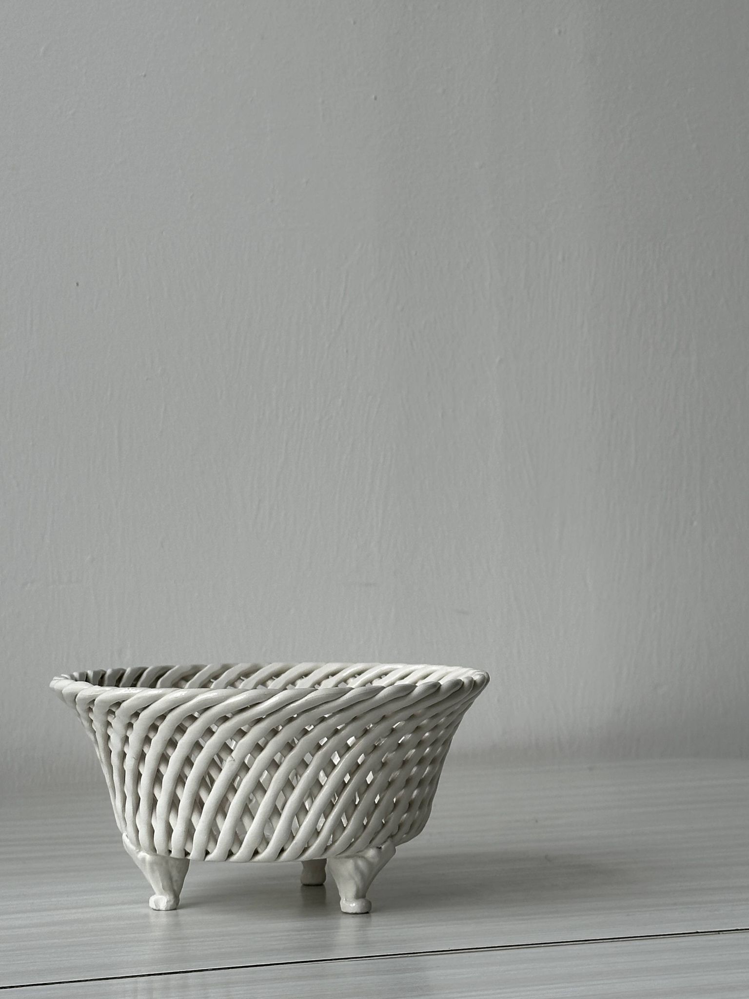 Bowl - braided salad bowl in French ceramic