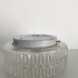 Round cast glass ceiling light