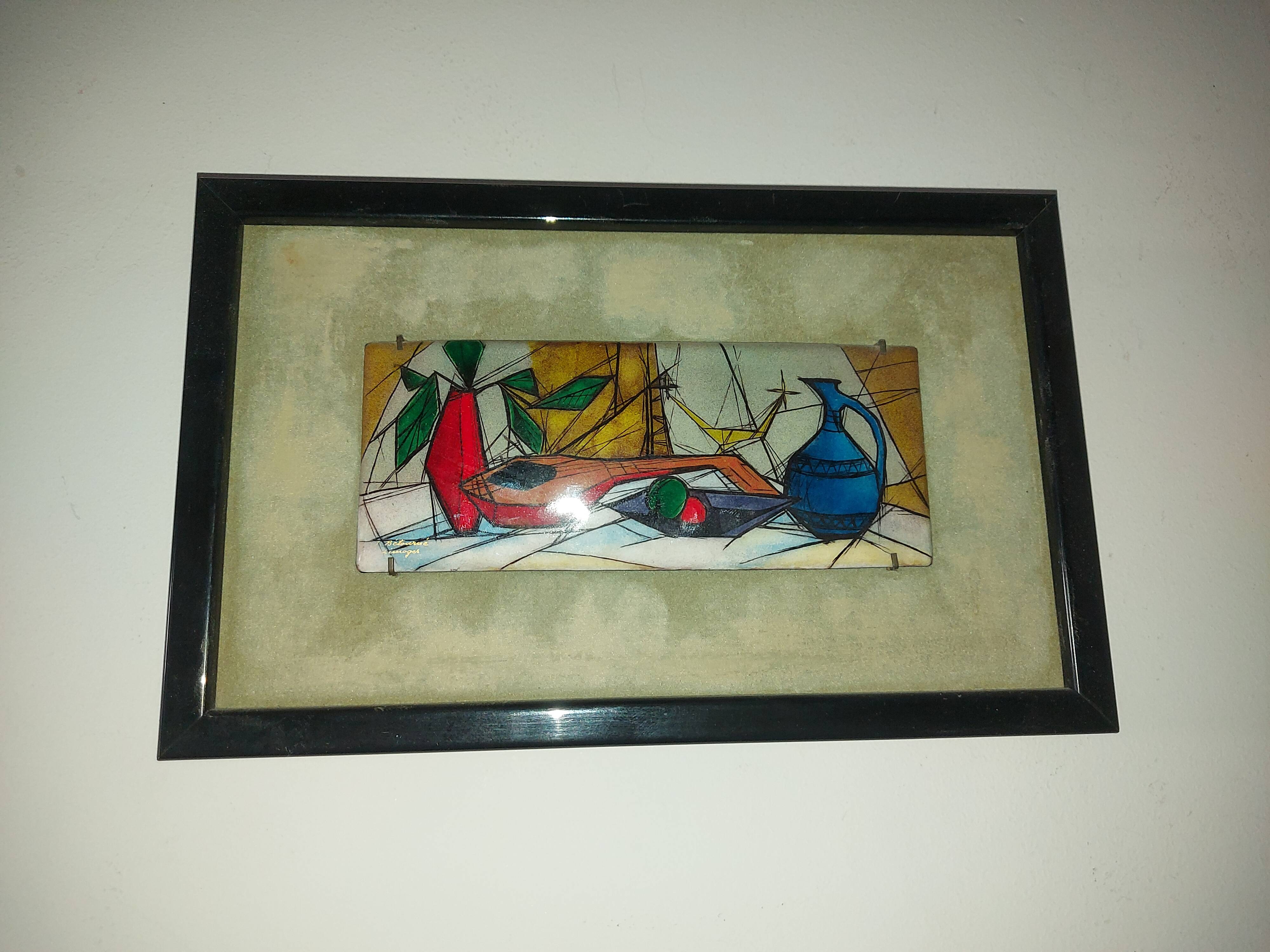 Enameled painting by the artist Tugomir Huberger, master enameler Jean Bétourné, Limoges