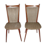 Paire de chaises des années 50/60 bois & skaï faux marbre