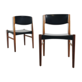 Pair of danish teak dining chairs by Grete Jalk