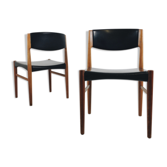 Pair of danish teak dining chairs by Grete Jalk