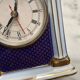 English porcelain clock and candle holders
