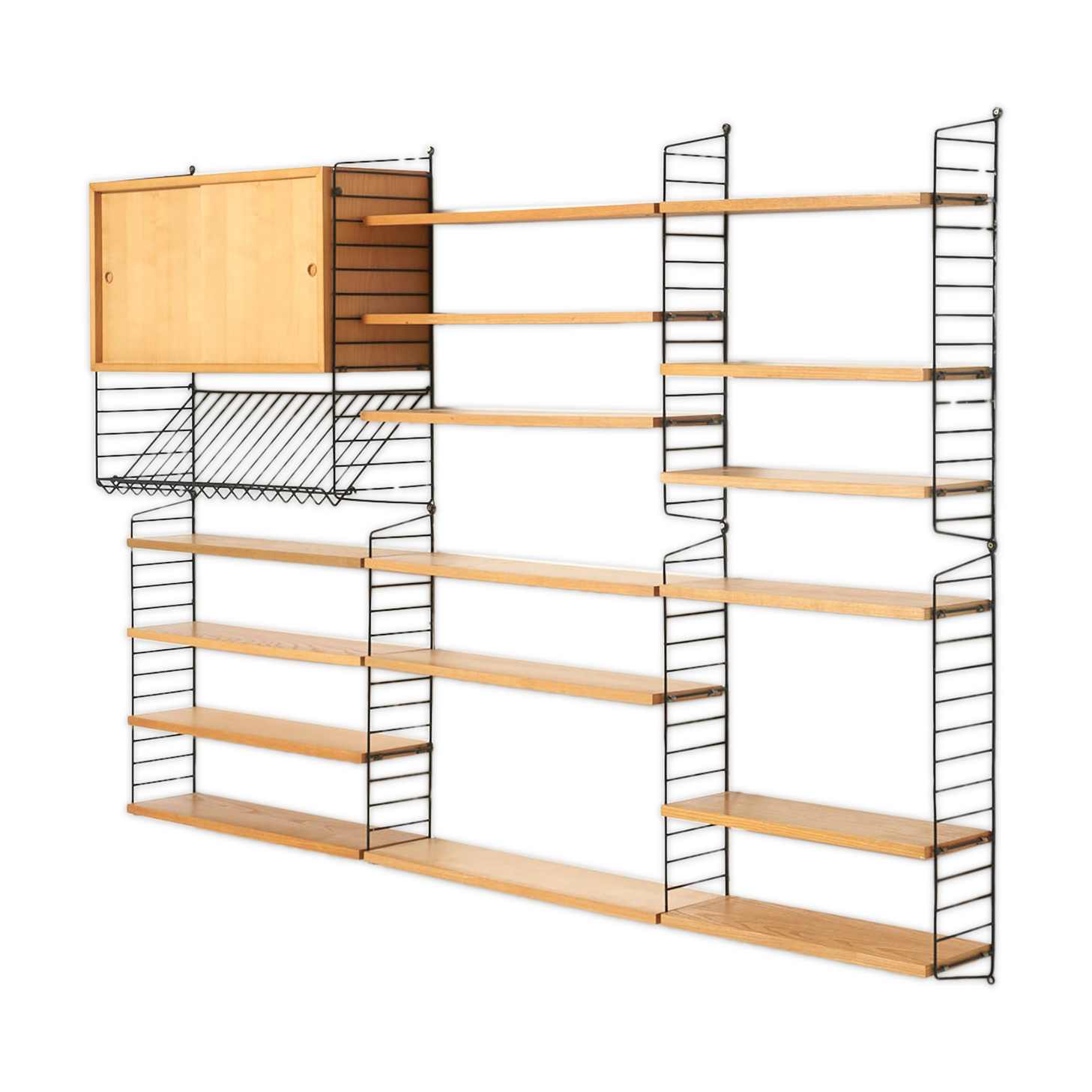 Shelving System in Ash by Nisse Strinning for String, Sweden - 1950
