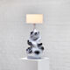 French ceramic glazed sculptural table lamp, 1970s